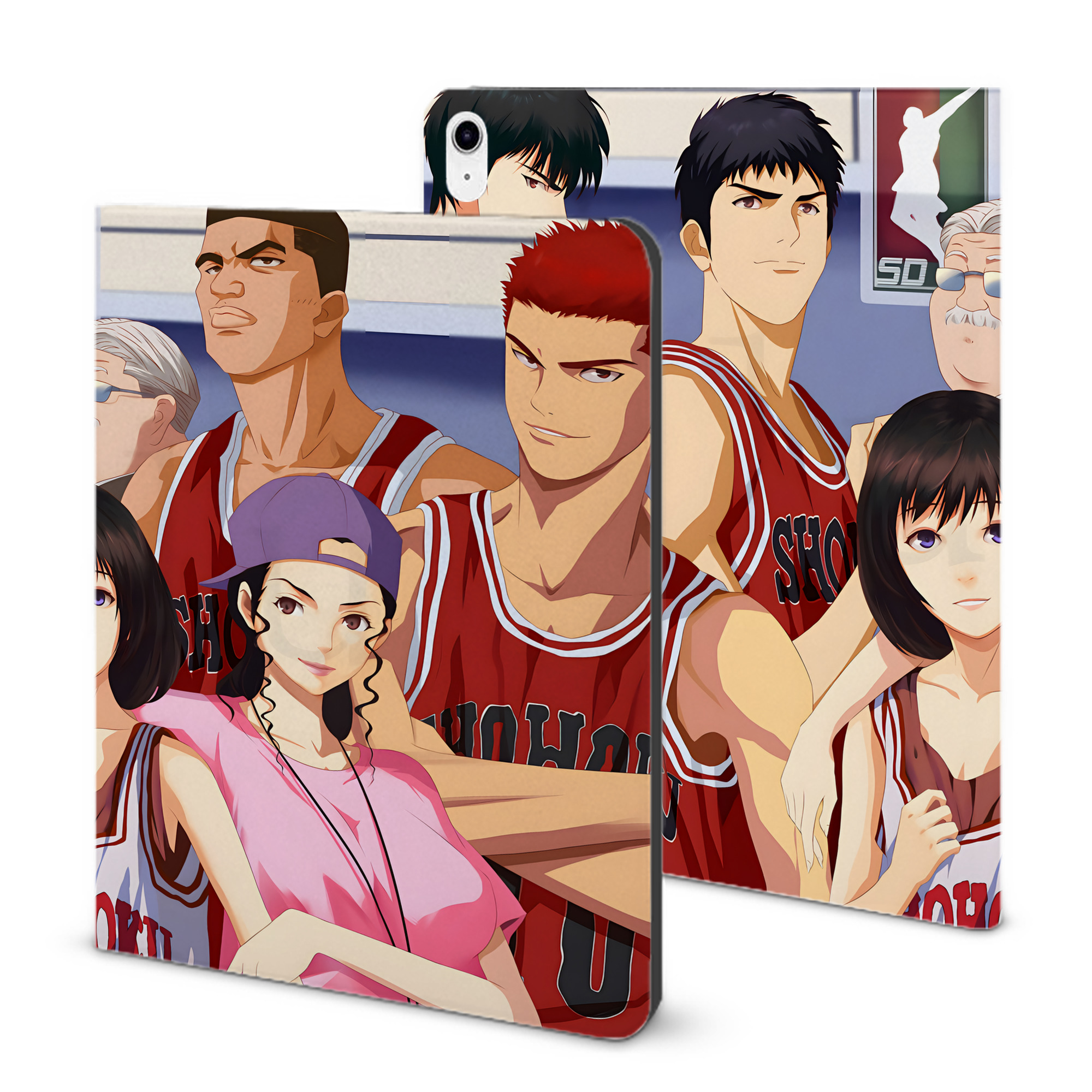 （画像用） SLAM DUNK／スラムダンク IPad ケース ブック型 PUレザー TPU 耐衝撃 軽量 薄型 ペン収納なし 全面保護 IPad 各モデル対応